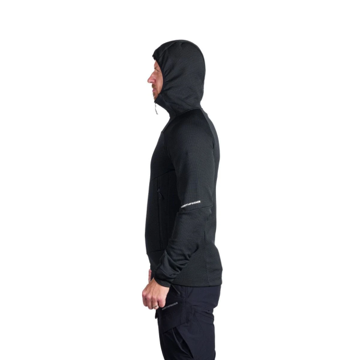 Pánská turistická mikina se zipem NORTHFINDER EGON 411greyblack · záber 2