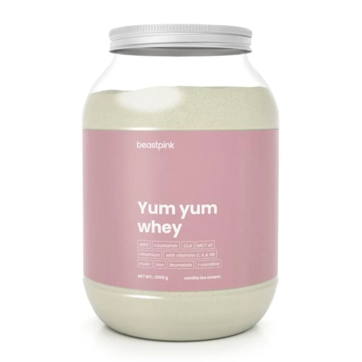 BeastPink Yum Yum Whey - Barva: ružová | Příchuť: Vanilková zmrzlina · záber 1