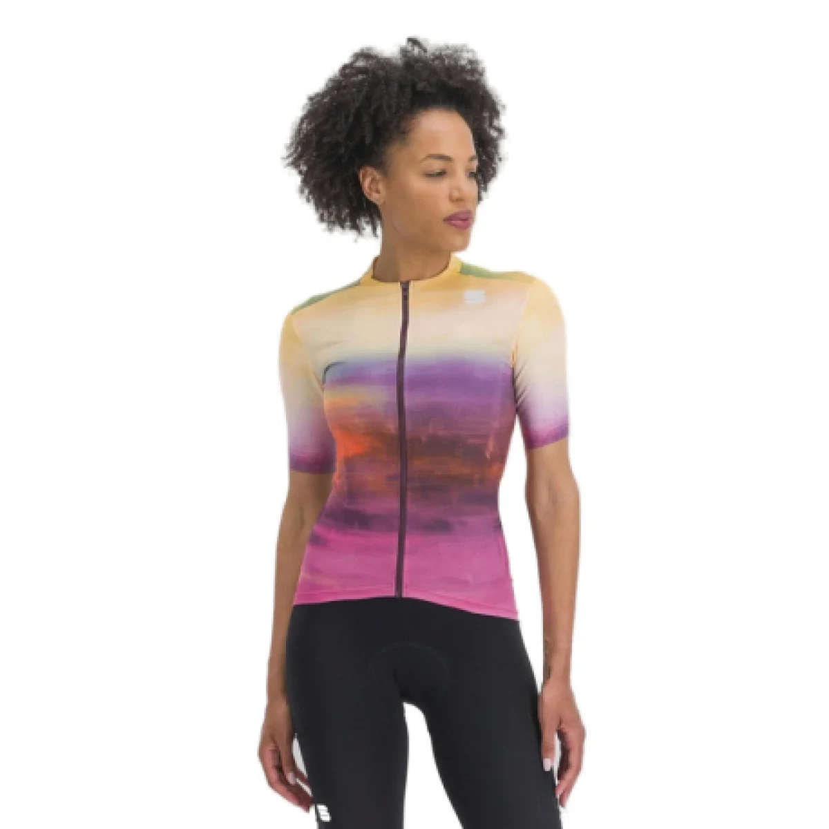 Dámský cyklistický dres s krátkým rukávem SPORTFUL Flow supergiara w jersey, carmine rose yellow · záber 1