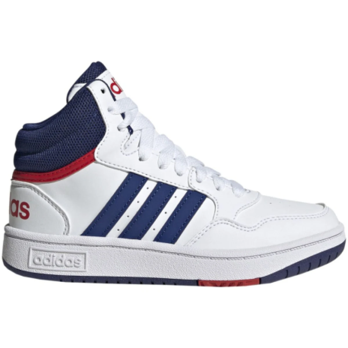 Chlapecká rekreační obuv ADIDAS Hoops 3.0 Mid cloud white victory blue better scarlet · záber 1