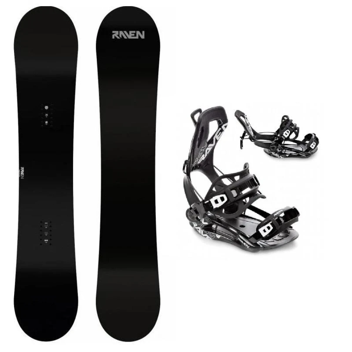 Raven Pure black pánský snowboard + Raven FT360 black snowboardové vázání · záber 1