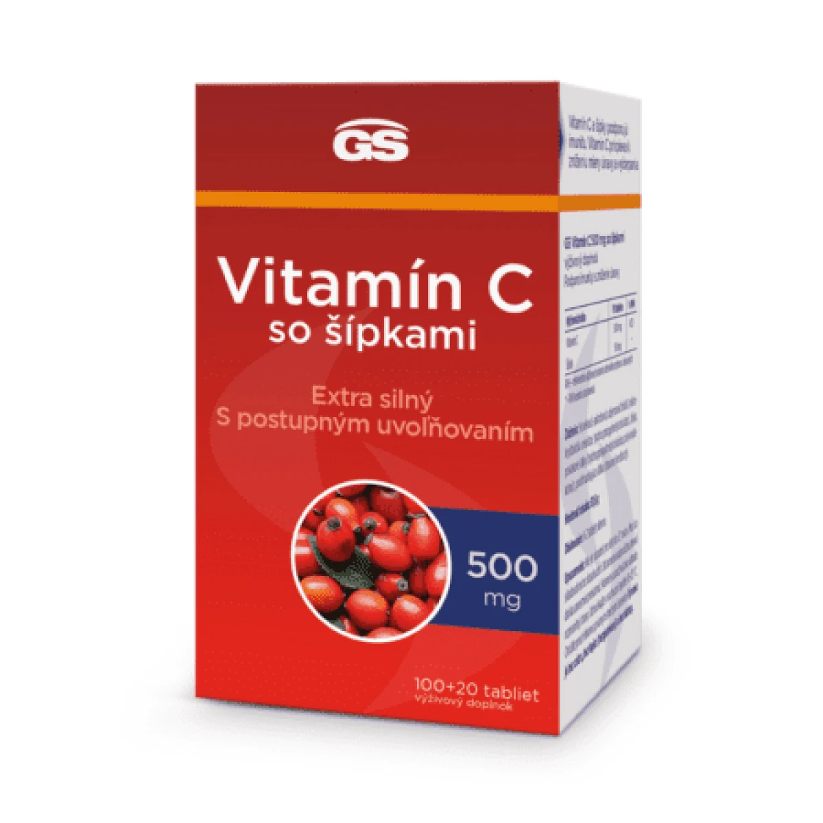 GS Vitamín C 500 mg so šípkami 120 tabliet · záber 1