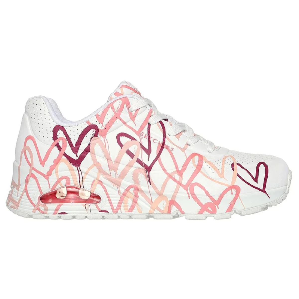 Dámská rekreační obuv SKECHERS Uno Spread The Love W white multi pink · záber 2