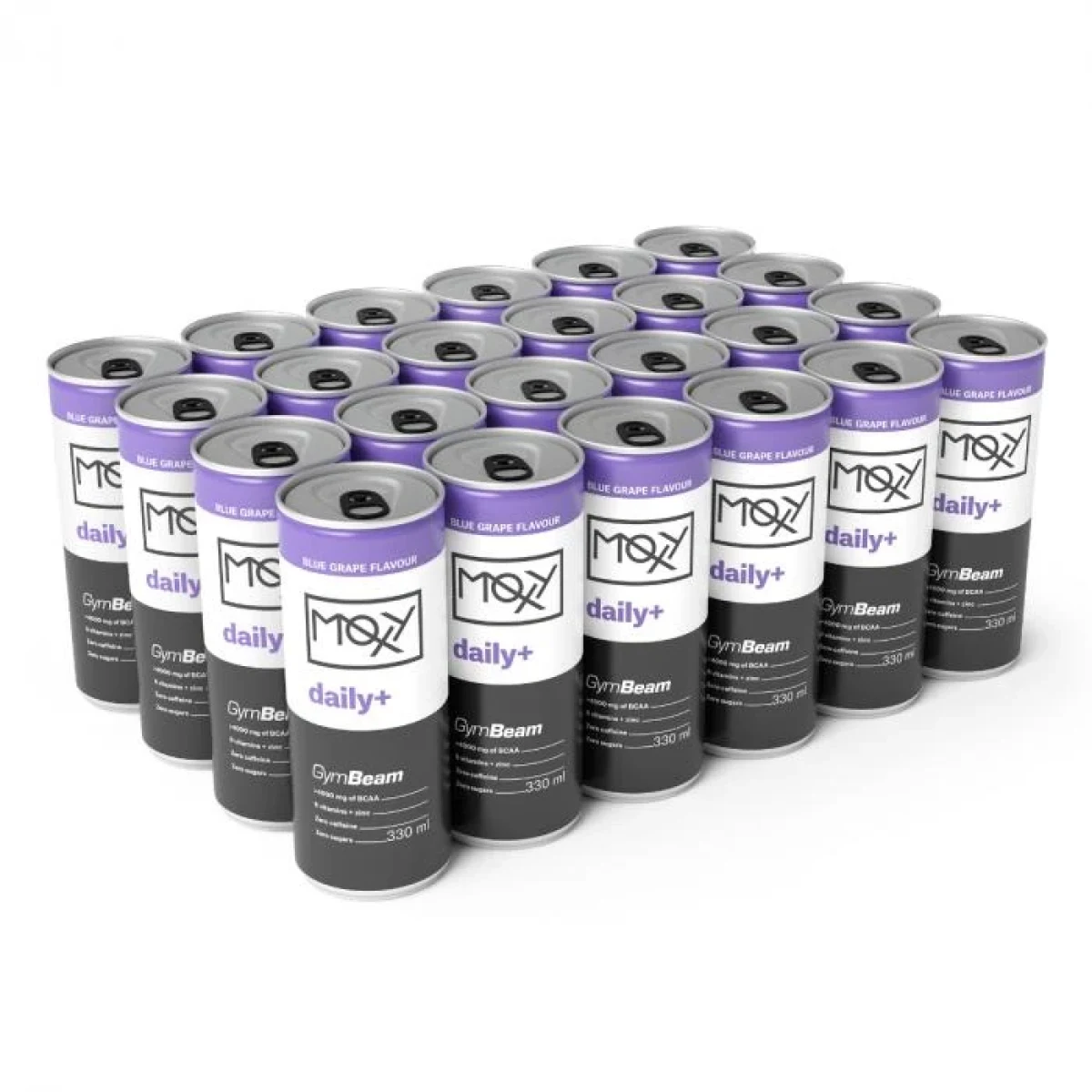 GymBeam MOXY daily+ 330 ml - Barva: modrá | Příchuť: Modré hrozny · záber 1