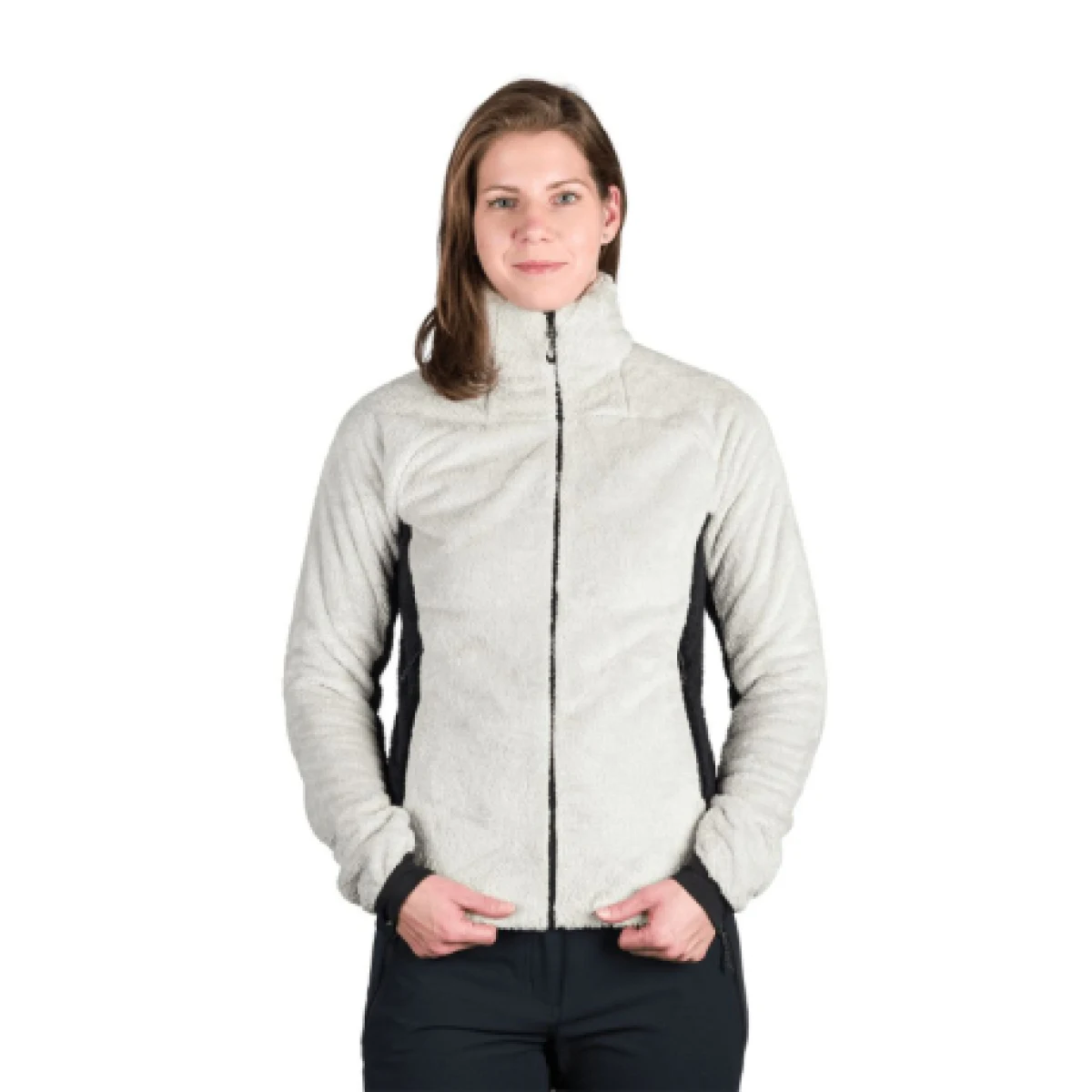 Dámska zateplená turistická mikina so zipsom NORTHFINDER MELISA-807lightgreenblack · záber 1
