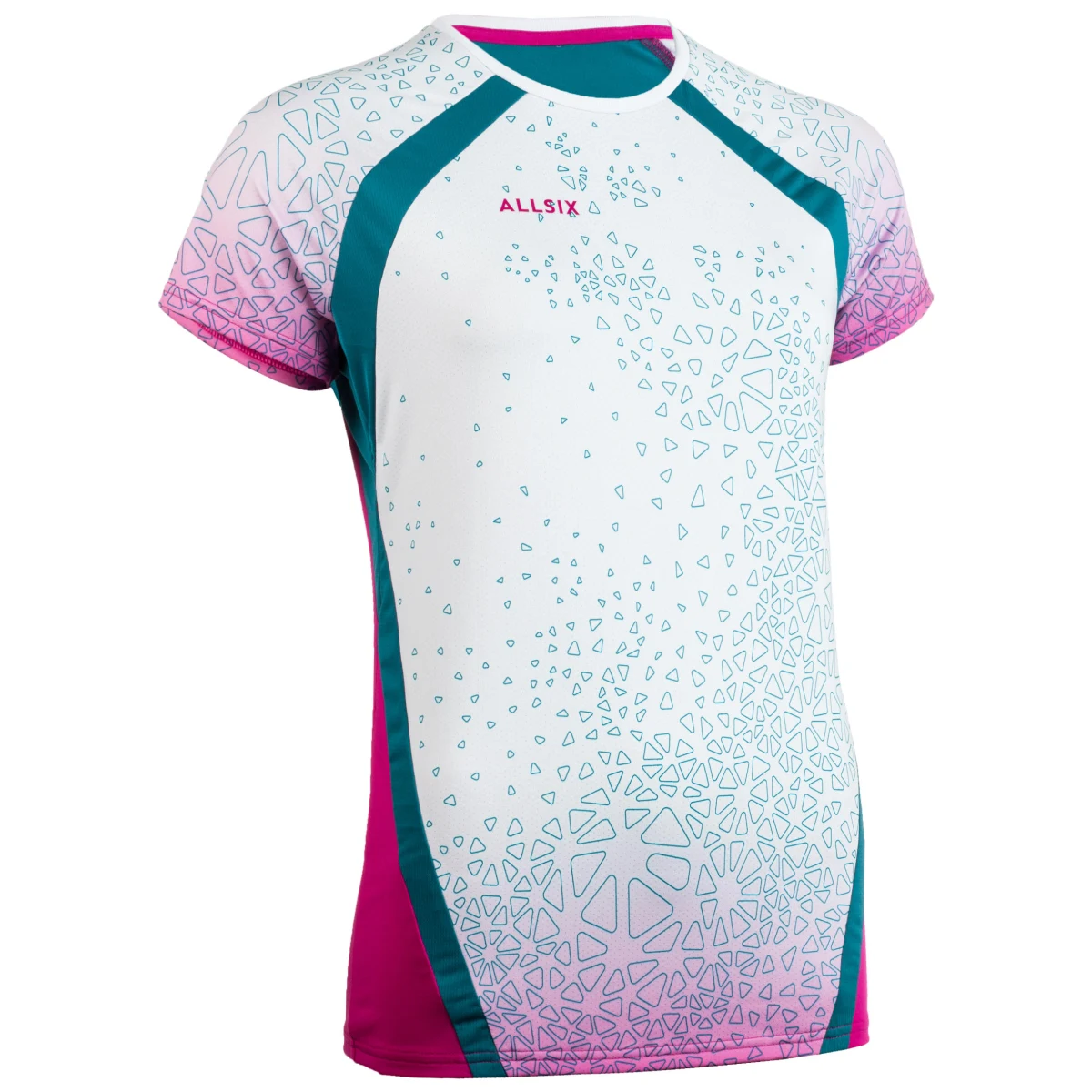 ALLSIX Dámsky volejbalový dres V500 bielo-tyrkysovo.ružový XS · záber 1