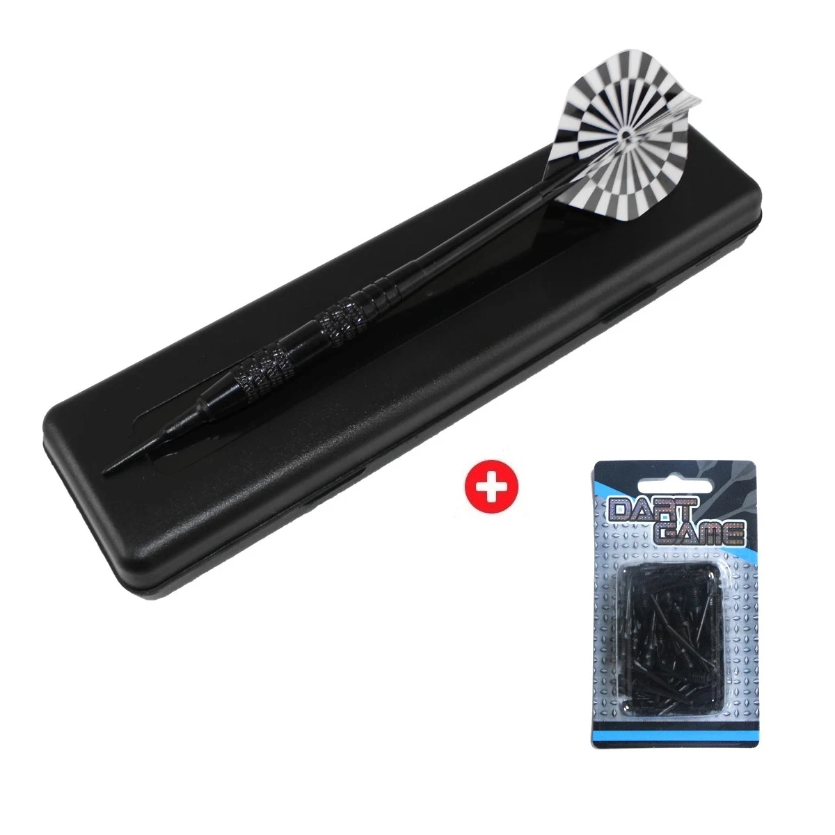 Akčný set - šípky MASTER Wizard Black Brass 3ks - softip 18g + 50 ks hrotov MASTER Keypoint soft 2ba · záber 1
