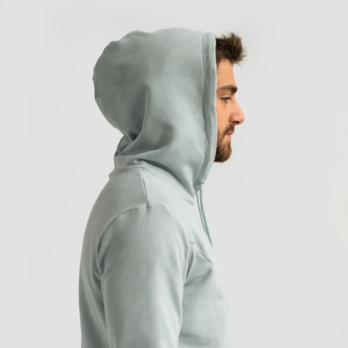 GymBeam Mikina Limitless Hoodie Eucalypt - Velikost: L | Barva: Zelená | Hmotnost: 0,72 kg | Balení: 26 · záber 2