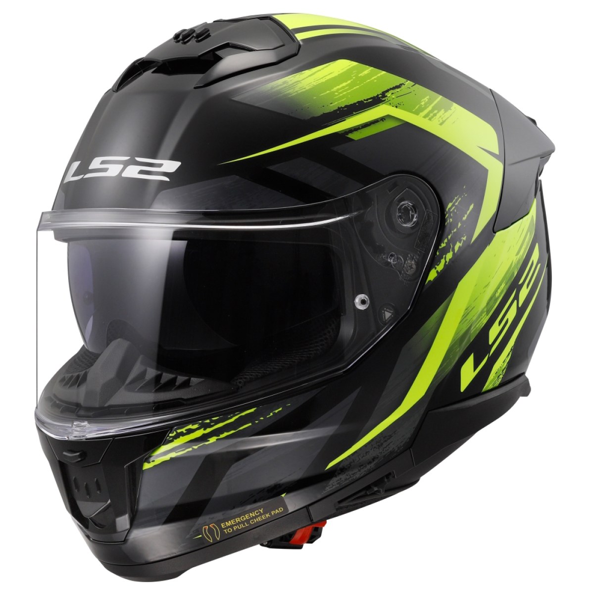 LS2 FF808 Stream II Fury Black H-V Yellow XL (61-62) · záber 1