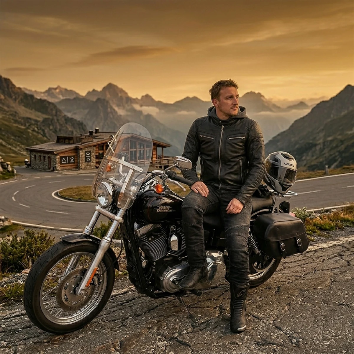 Kožená moto bunda W-TEC Murayo Farba čierna, · záber 5
