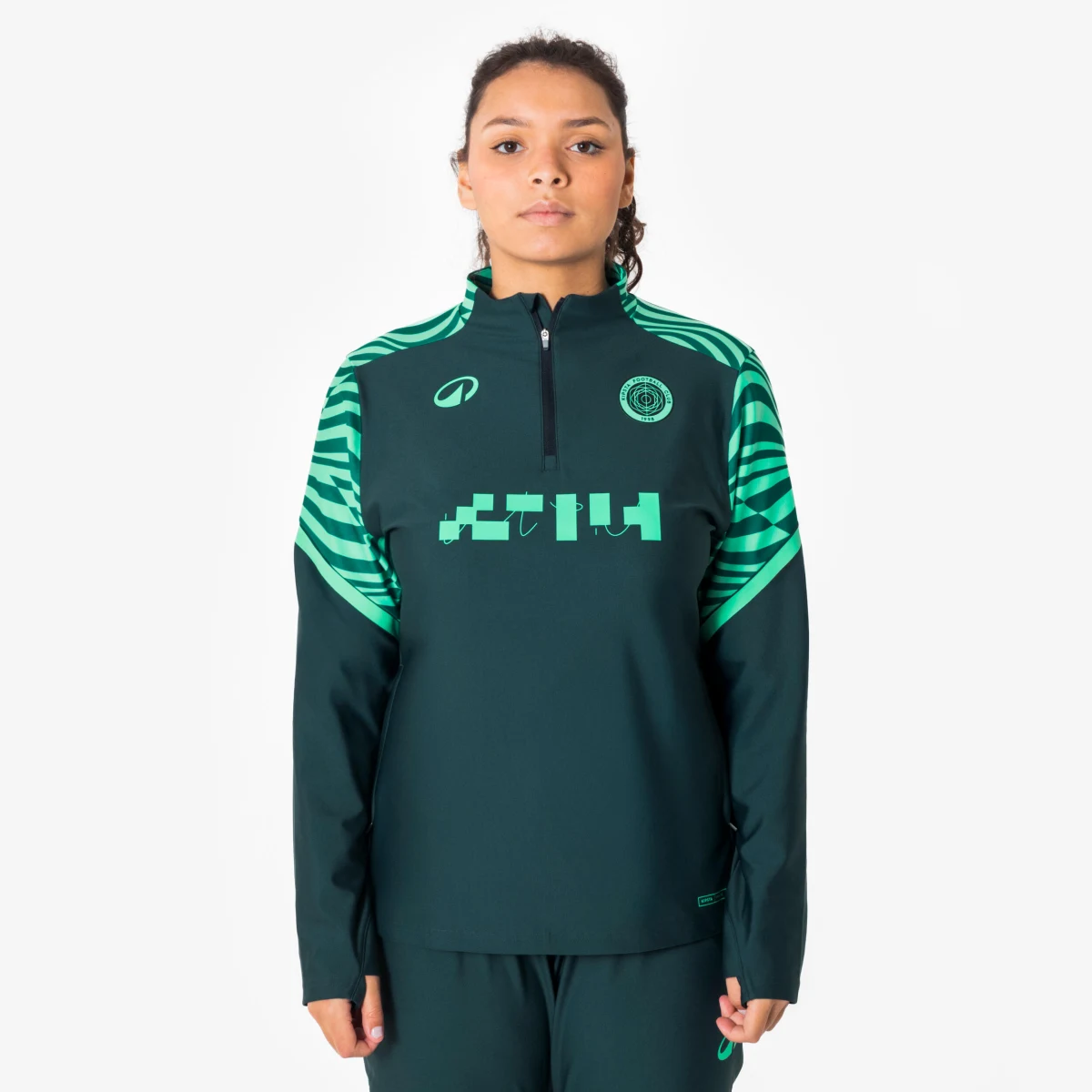 KIPSTA Dámska futbalová mikina Viralto 1/2 zips zelená L · záber 1