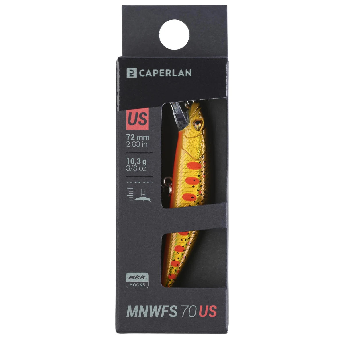 CAPERLAN Wobler Pstruh Minnow WXM MNWFS 70 US Yamame Orange bez · záber 2