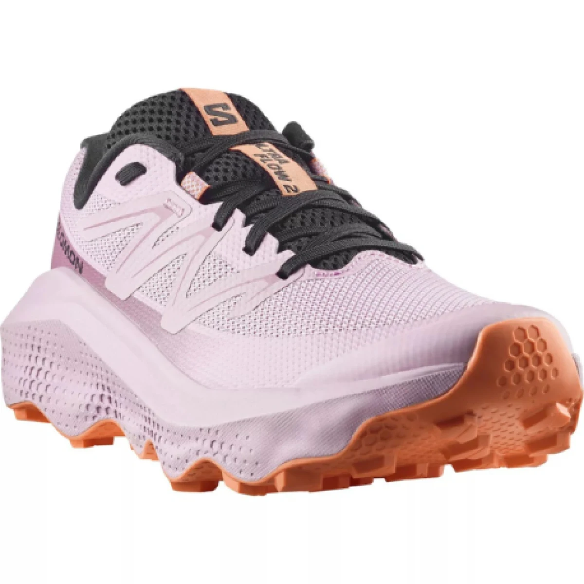 Dámska bežecká trailová obuv SALOMON Ultra Flow 2 W dawn pink black nectarine · záber 1