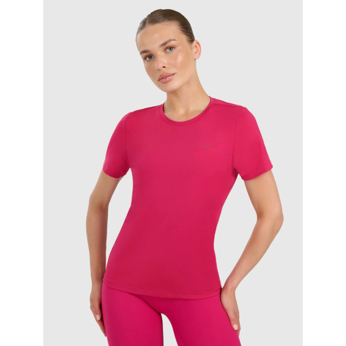 Dámské tréninkové tričko s krátkým rukávem 4F TSHIRT FNK F1516-WAW25TFTSF1516-54S-PINK · záber 2