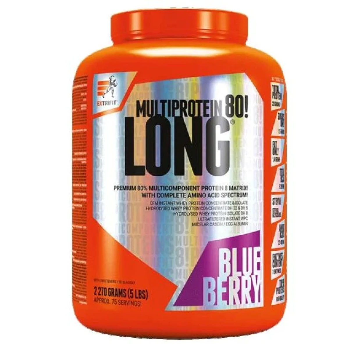 Extrifit Long 80 Multiprotein 1000g - Barva: Vícebarevná | Příchuť: Vanilka · záber 1