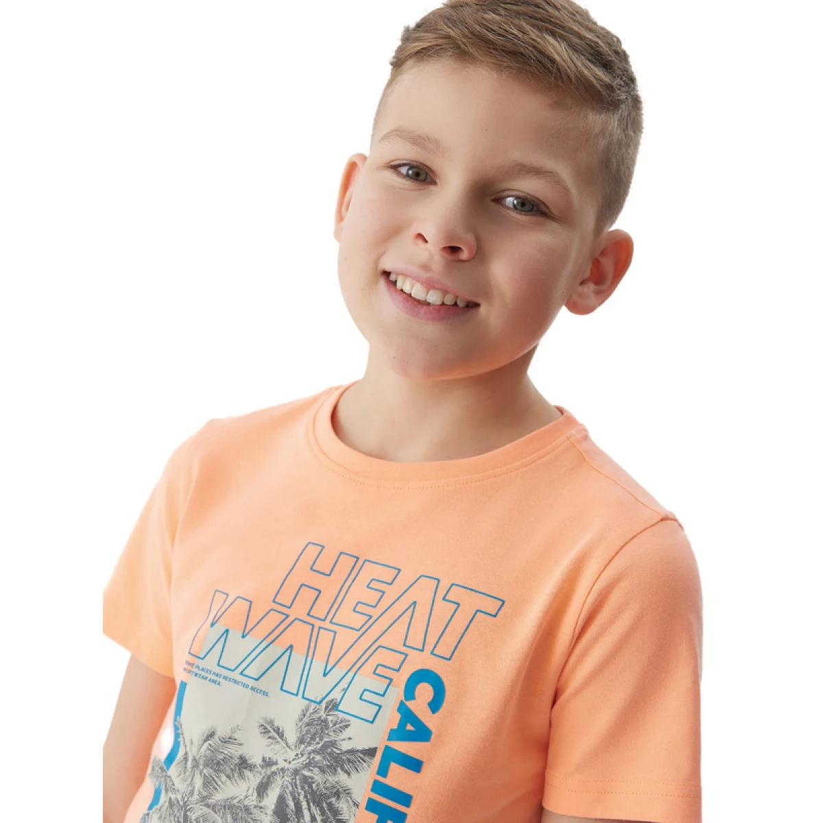 Chlapčenské tričko s krátkym rukávom 4F JUNIOR TSHIRT-JWSS24TTSHM1137-70N-ORANGE NEON · záber 4