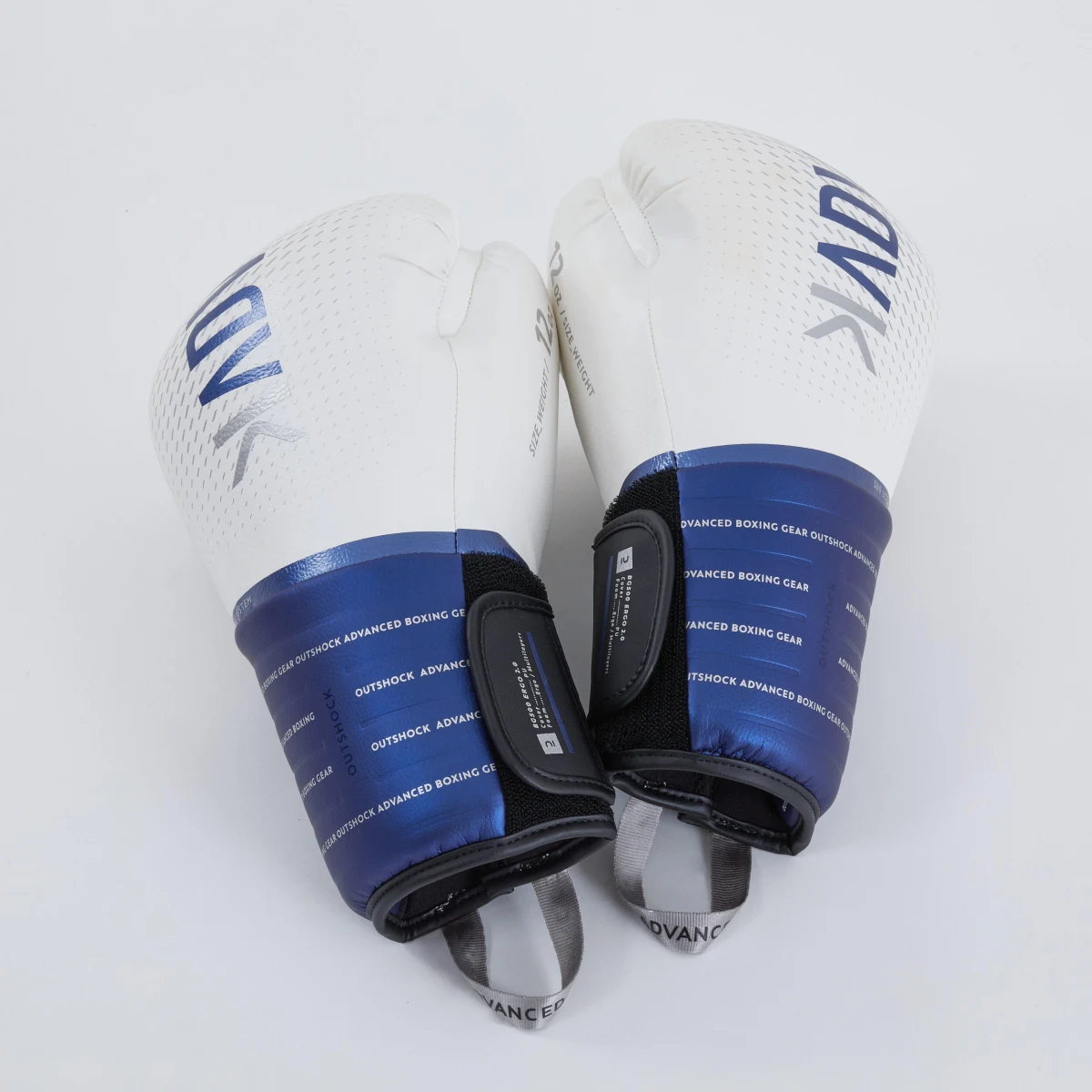 OUTSHOCK Boxerské rukavice so spevnením zápästia modro-biele 10 oz · záber 1