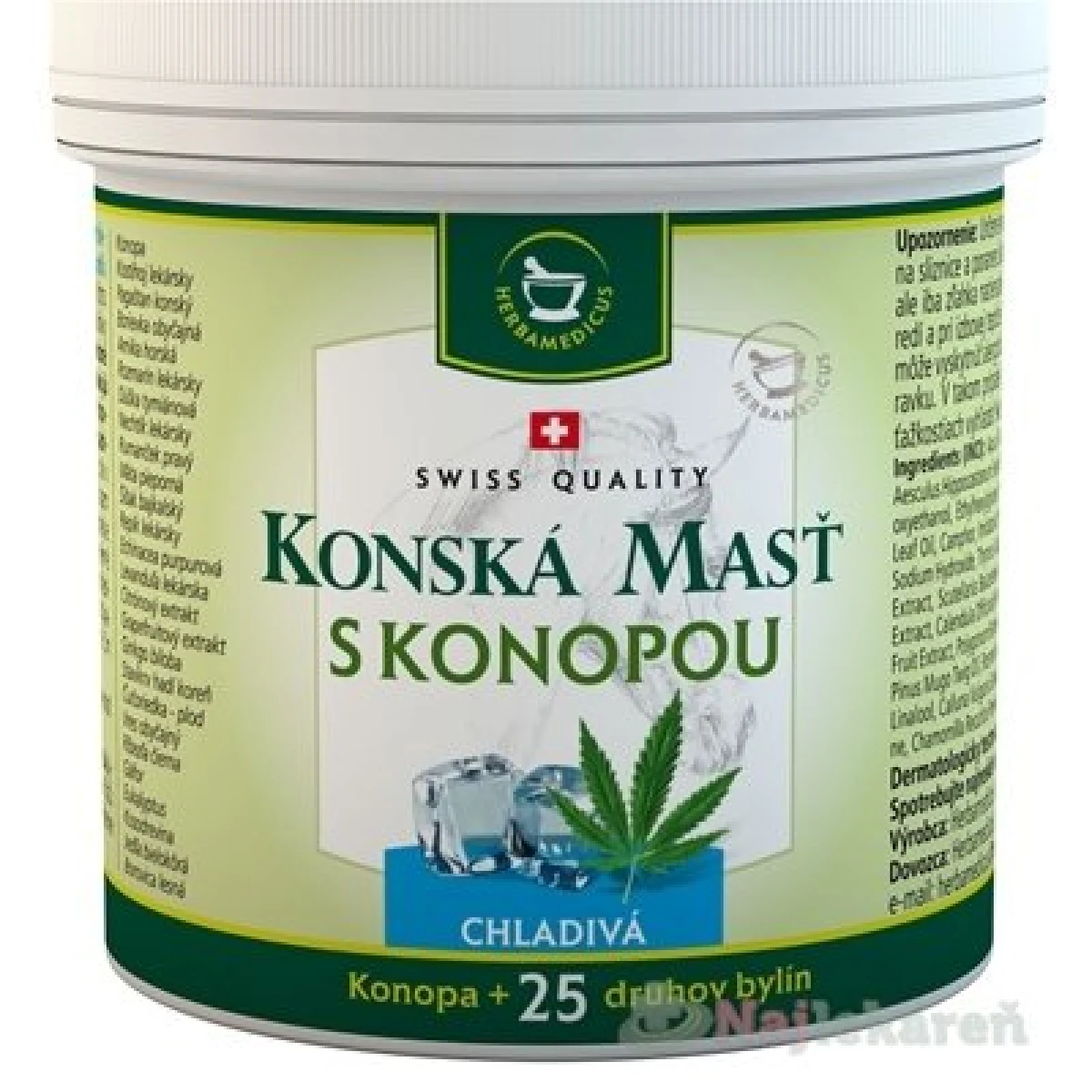 Herbamedicus konská masť s konopou chladivá 250 ml · záber 1