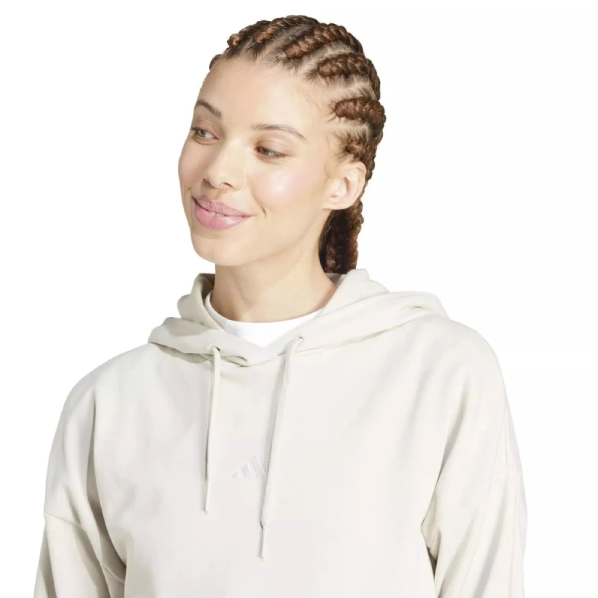 Dámska mikina s kapucňou ADIDAS W SL FT HD WONALU WHITE · záber 4