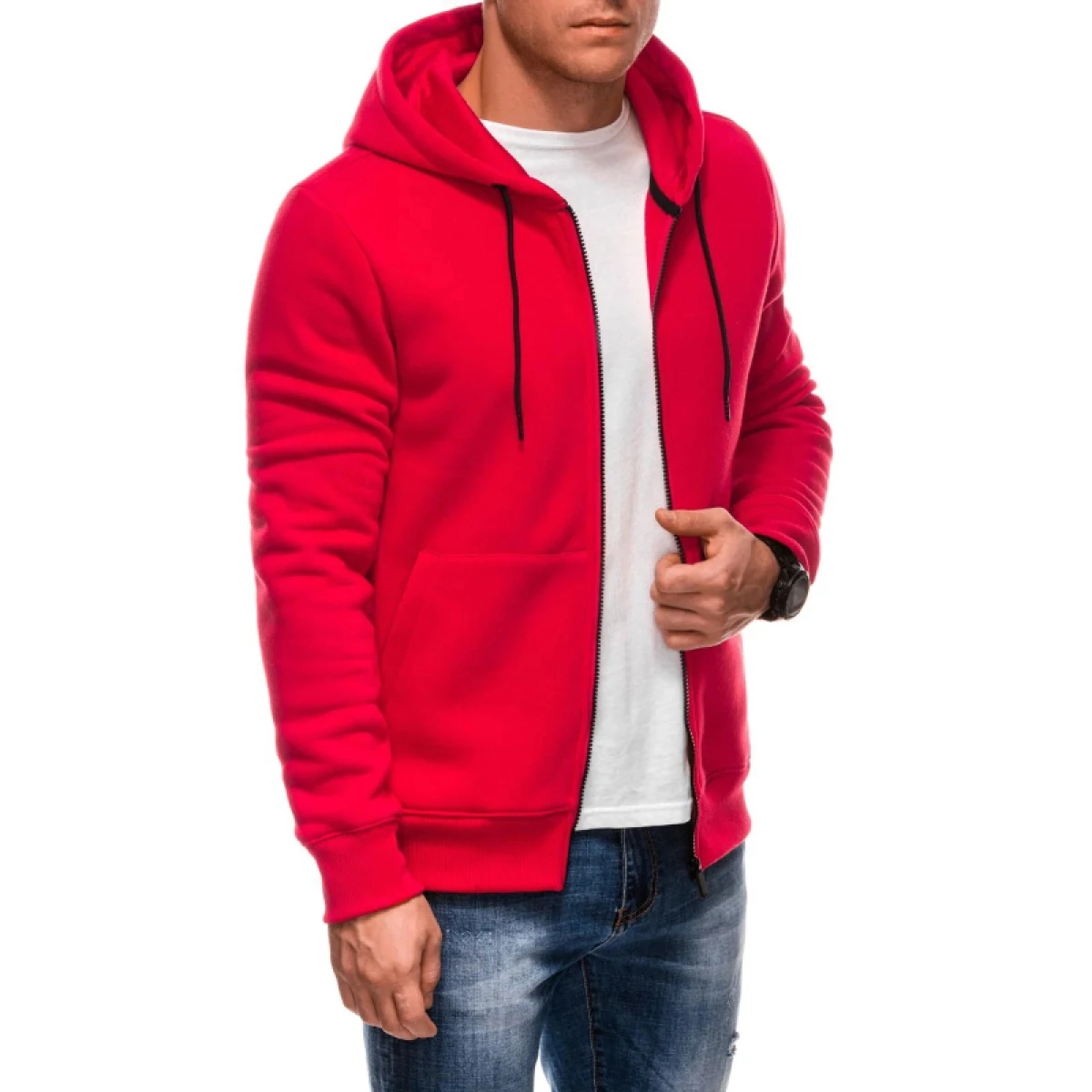Pánská mikina se zipem EDOTI Sweatshirt EM-SSBZ-0101 V-4 red · záber 2