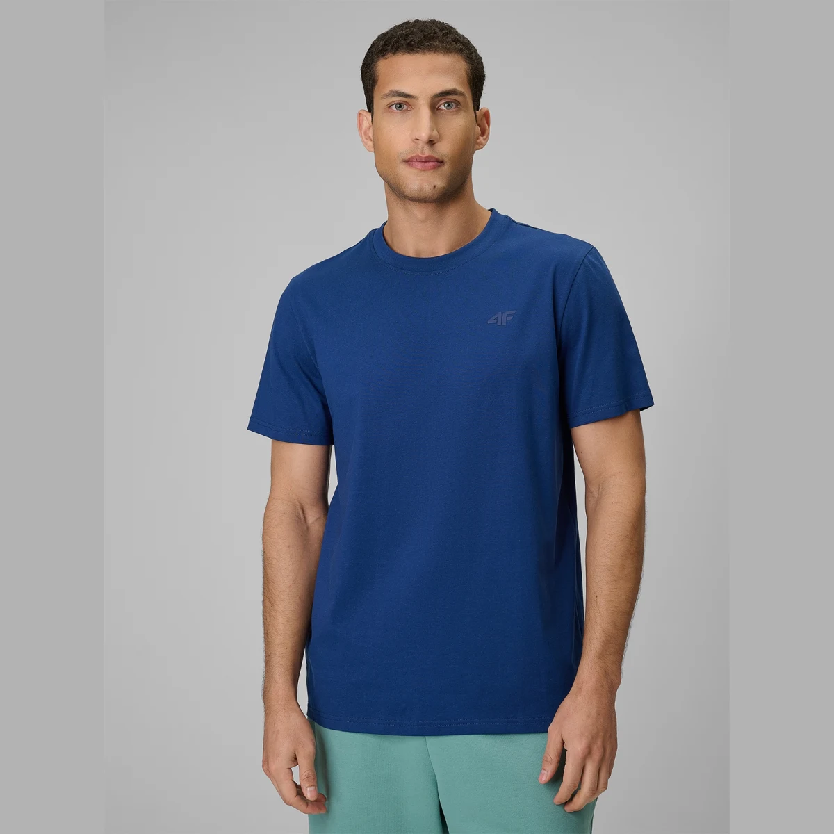 T-shirt regular hladký pánský - tmavě modrý · záber 1