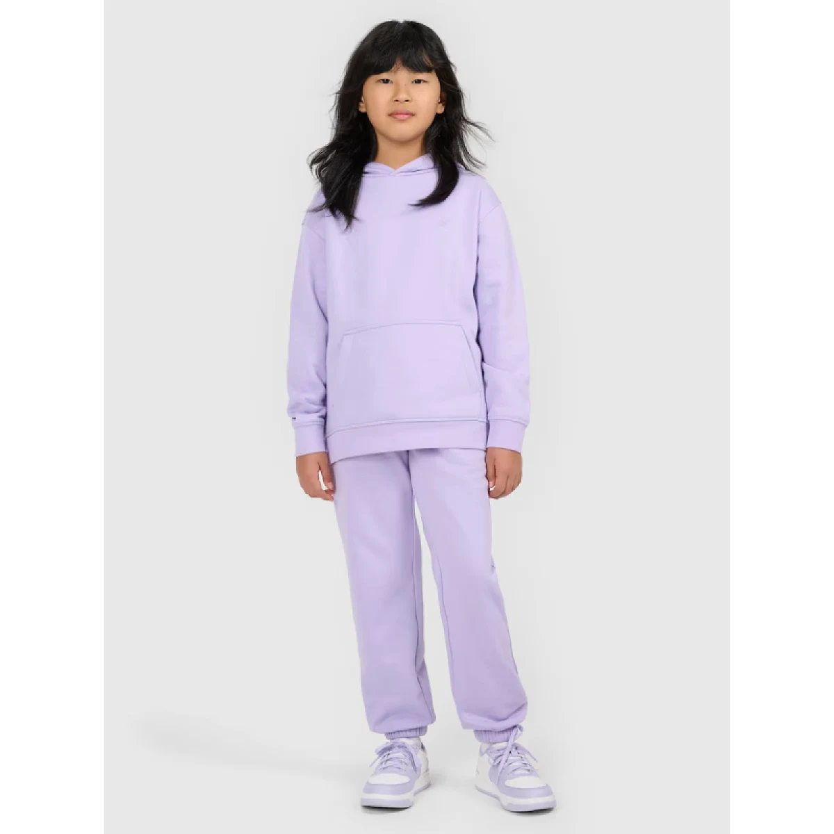 Dievčenská mikina s kapucňou 4F JUNIOR SWEATSHIRT F2323-51S-VIOLET · záber 5