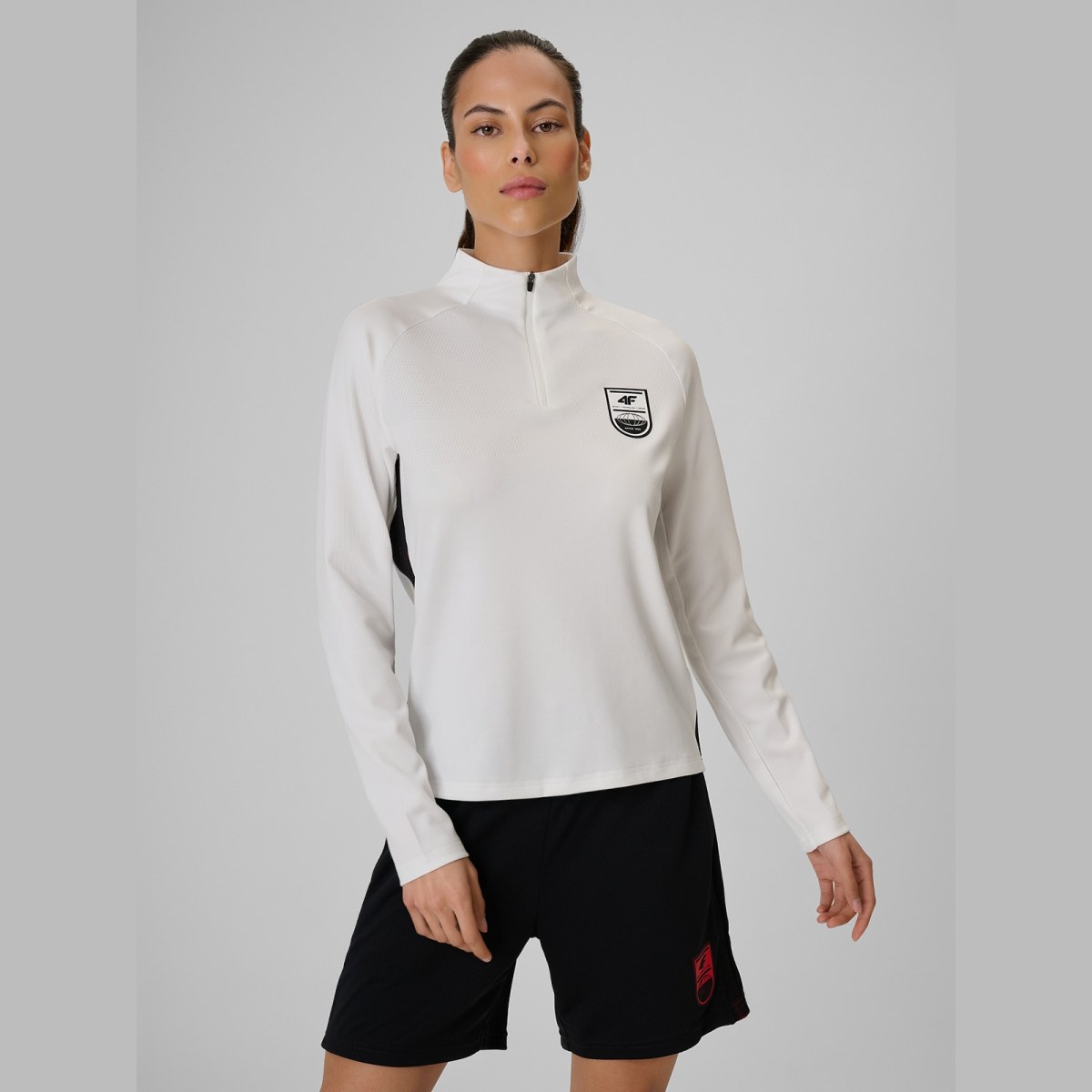 Dámska regular rýchloschnúca futbalová mikina - biela · záber 1