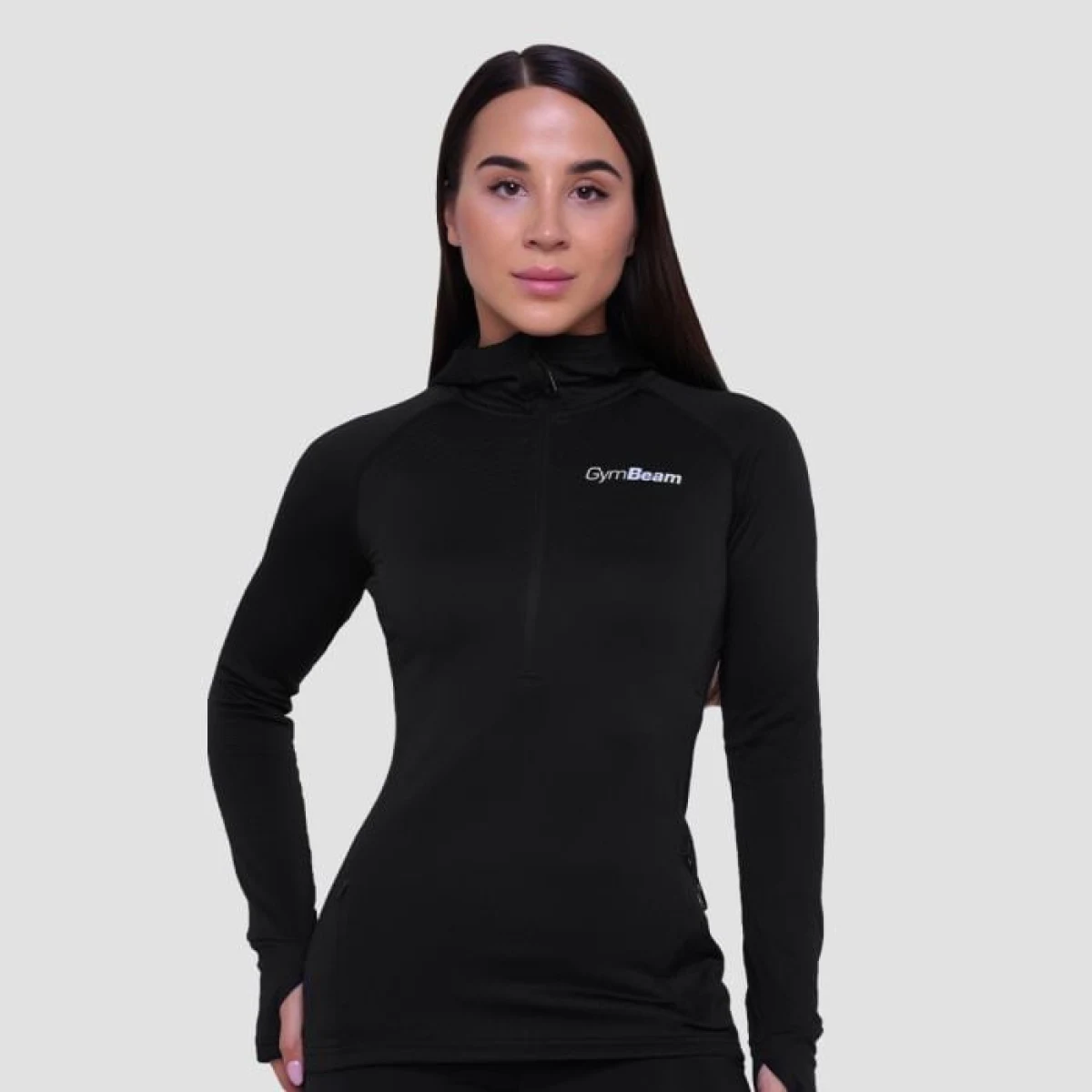 Pulse 1/2 Zip Running Суичър за жени Black- GymBeam - Размер: S | Тегло: 0,24 g | Опаковка: 45 · záber 1