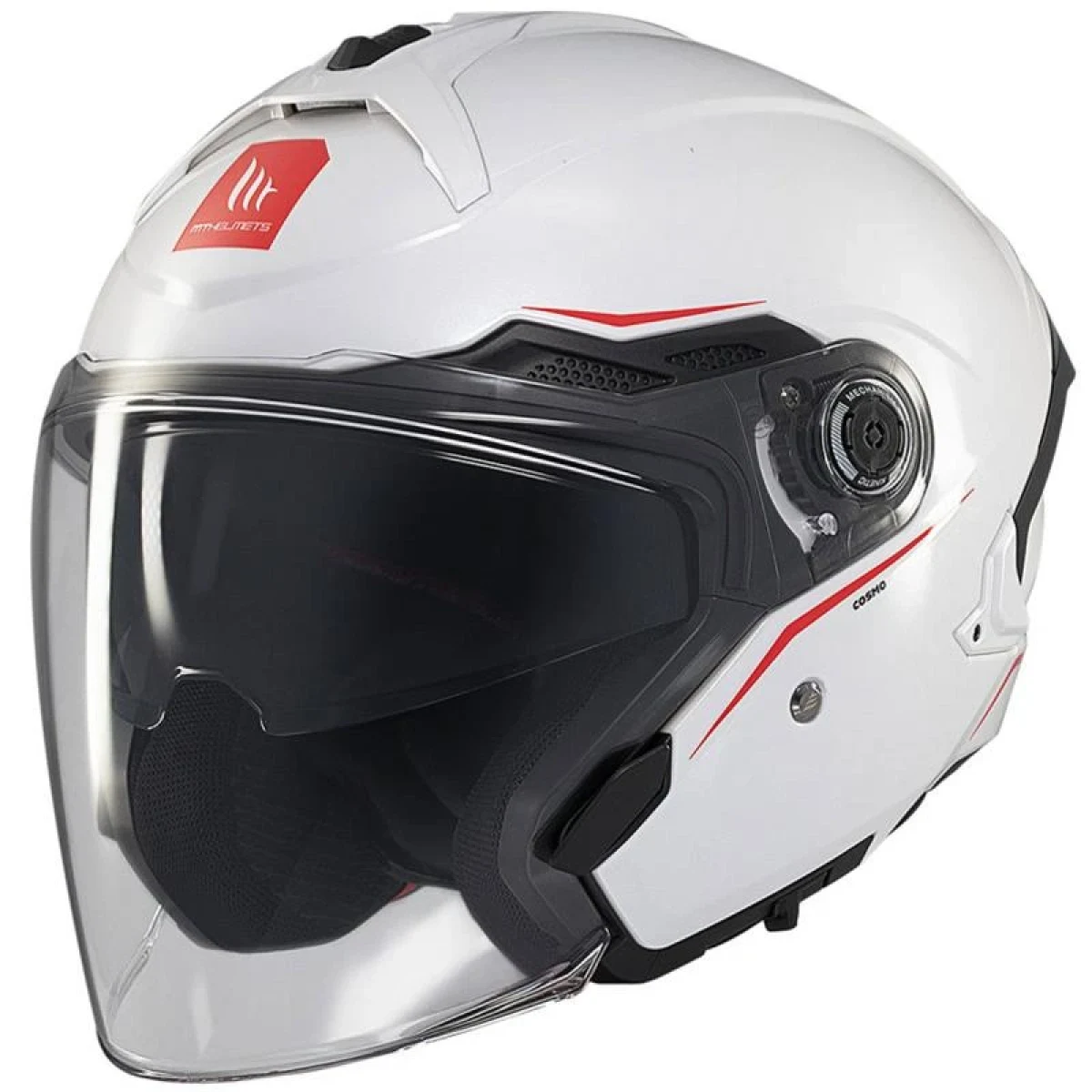 MT Helmets Cosmo SV lesklá bílá - Velikost: 57-58 | Barva: Biela · záber 1