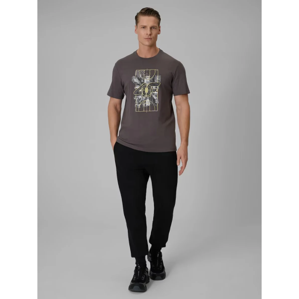Pánské tričko s krátkým rukávem 4F TSHIRT M2664-24S-MIDDLE GREY · záber 4