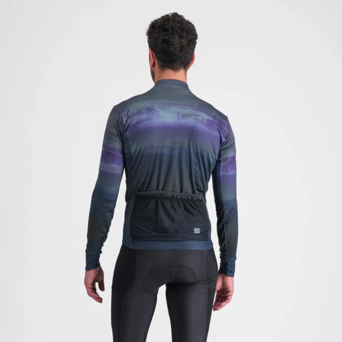 Pánský cyklistický dres s dlouhým rukávem SPORTFUL Flow supergiara thermal jersey, galaxy blue black · záber 3