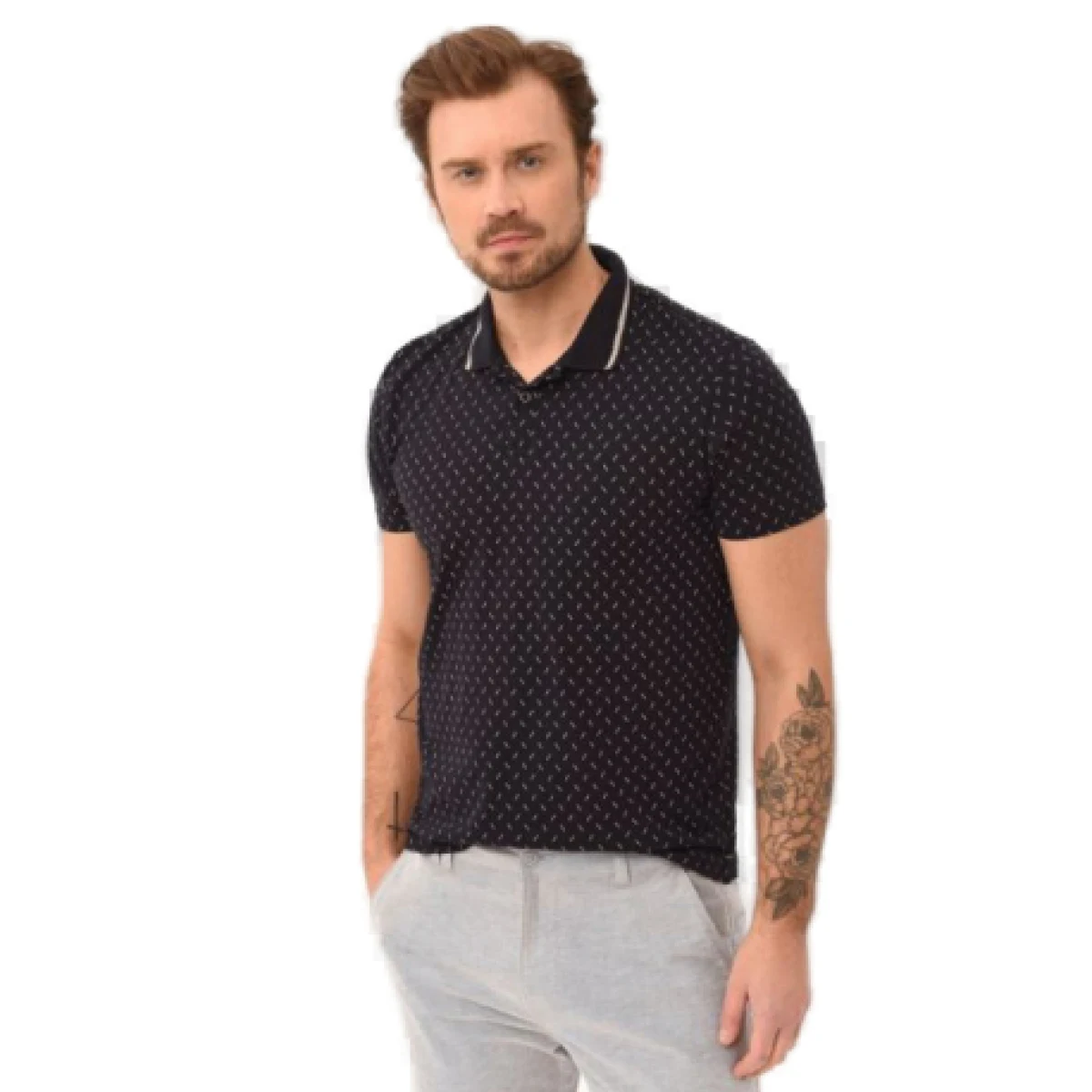 Pánské polo tričko s krátkým rukávem VOLCANO CARO-600-NAVY · záber 1