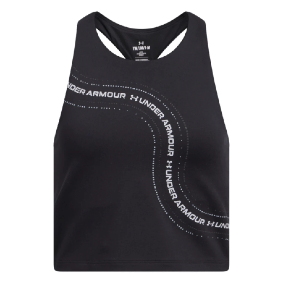 Dívčí tréninkové tílko UNDER ARMOUR G Motion Branded Crop Tank-BLK · záber 1