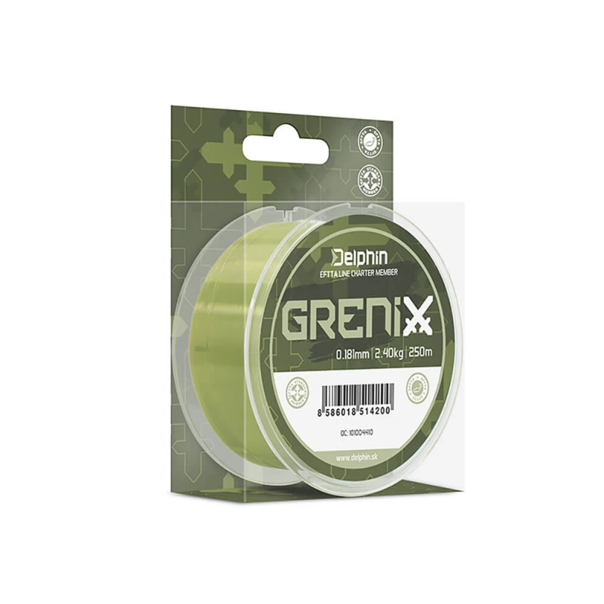 DELPHIN Grenix, zelený priemer 0,181 mm, nosnosť 2,40 kg, balenie 250 m · záber 1