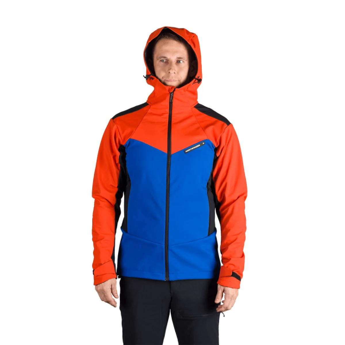 Pánská turistická softshellová bunda NORTHFINDER AURELIAN-171orangeblue · záber 2