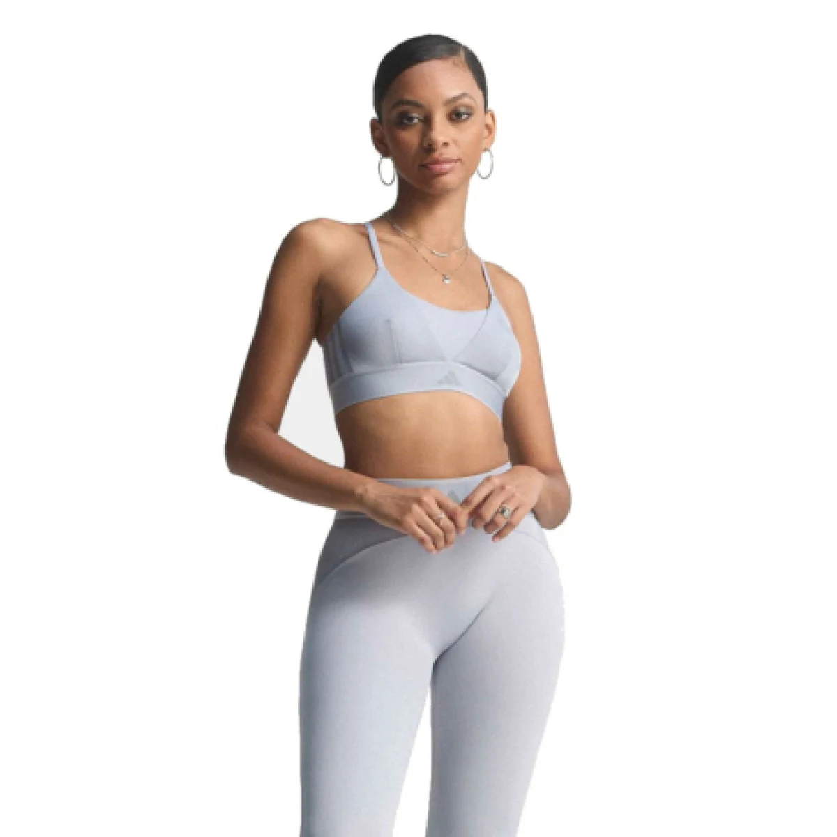 Dámská sportovní tréninková podprsenka ADIDAS HYG SHN BRALETT HALSIL GREY · záber 1