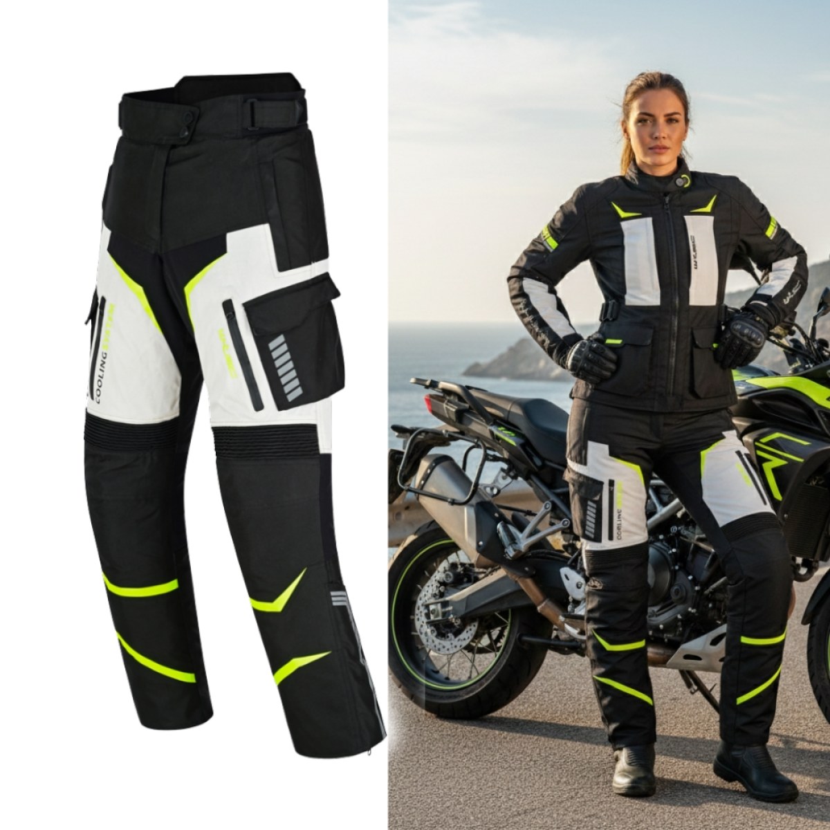 W-TEC Warao Lady kalhoty čierno-modrá - M rozšírená · záber 2