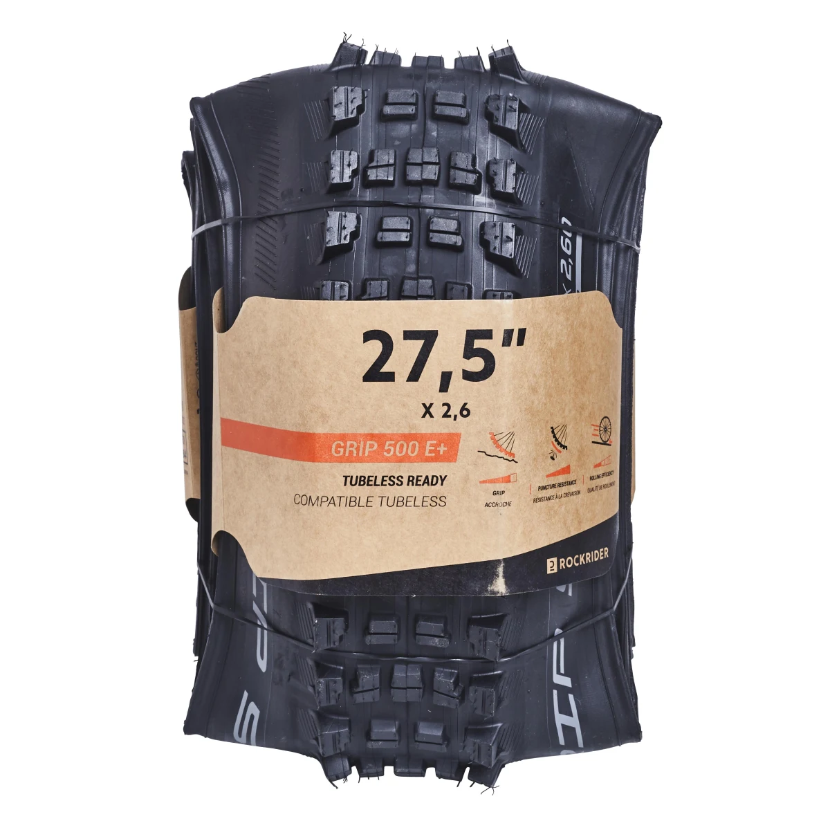 ROCKRIDER Plášť na horskú cyklistiku GRIP 500 E+ 27,5' x 2,6 27.5" · záber 2