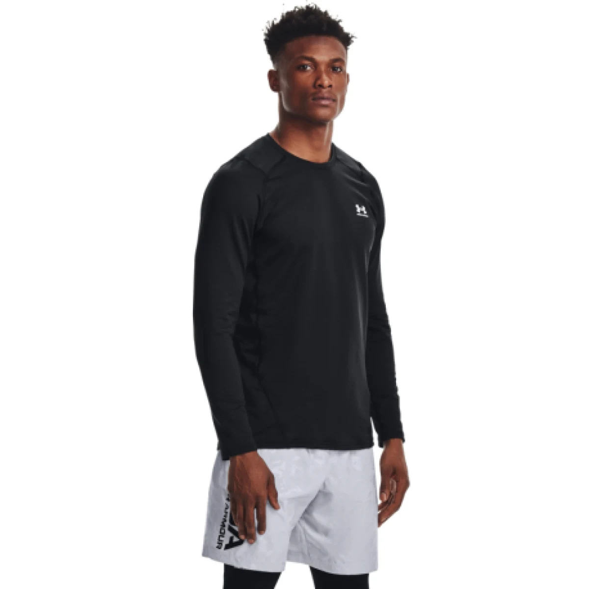 Pánské kompresní tričko s dlouhým rukávem UNDER ARMOUR UA CG Armour Fitted Crew-BLK · záber 1