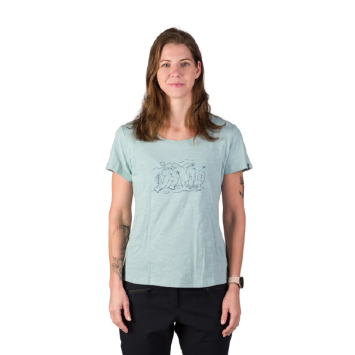 Dámske turistické tričko s krátkym rukávom NORTHFINDER HELENA-368skyblue · záber 1
