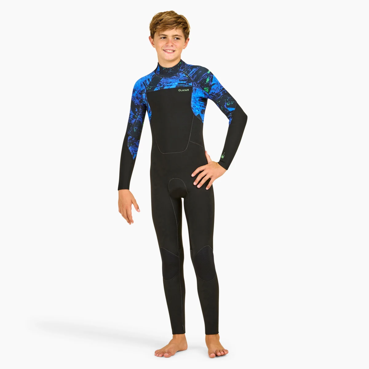 DECATHLON Chlapčenský neoprén 500 Vortex na surf 4/3 mm čierna 12-13 r (151-160 cm) · záber 1