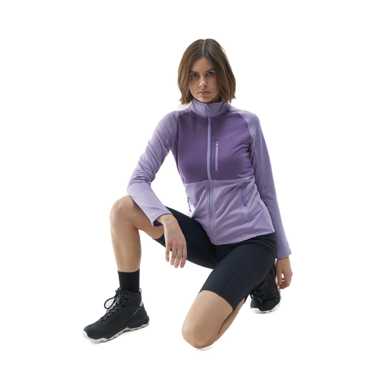 Dámská turistická mikina se zipem 4F SWEATSHIRT FNK-4FWSS24TFSWF316-52S-LIGHT VIOLET · záber 5