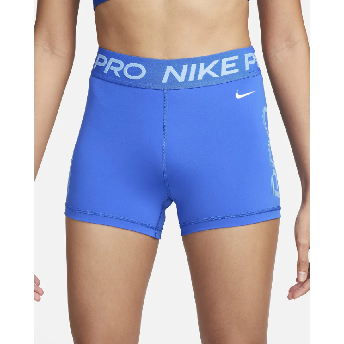 Dámské tréninkové kraťasy NIKE PRO W DF MR 3IN SHORT GRX-FN3141-405-HYPER ROYAL · záber 3