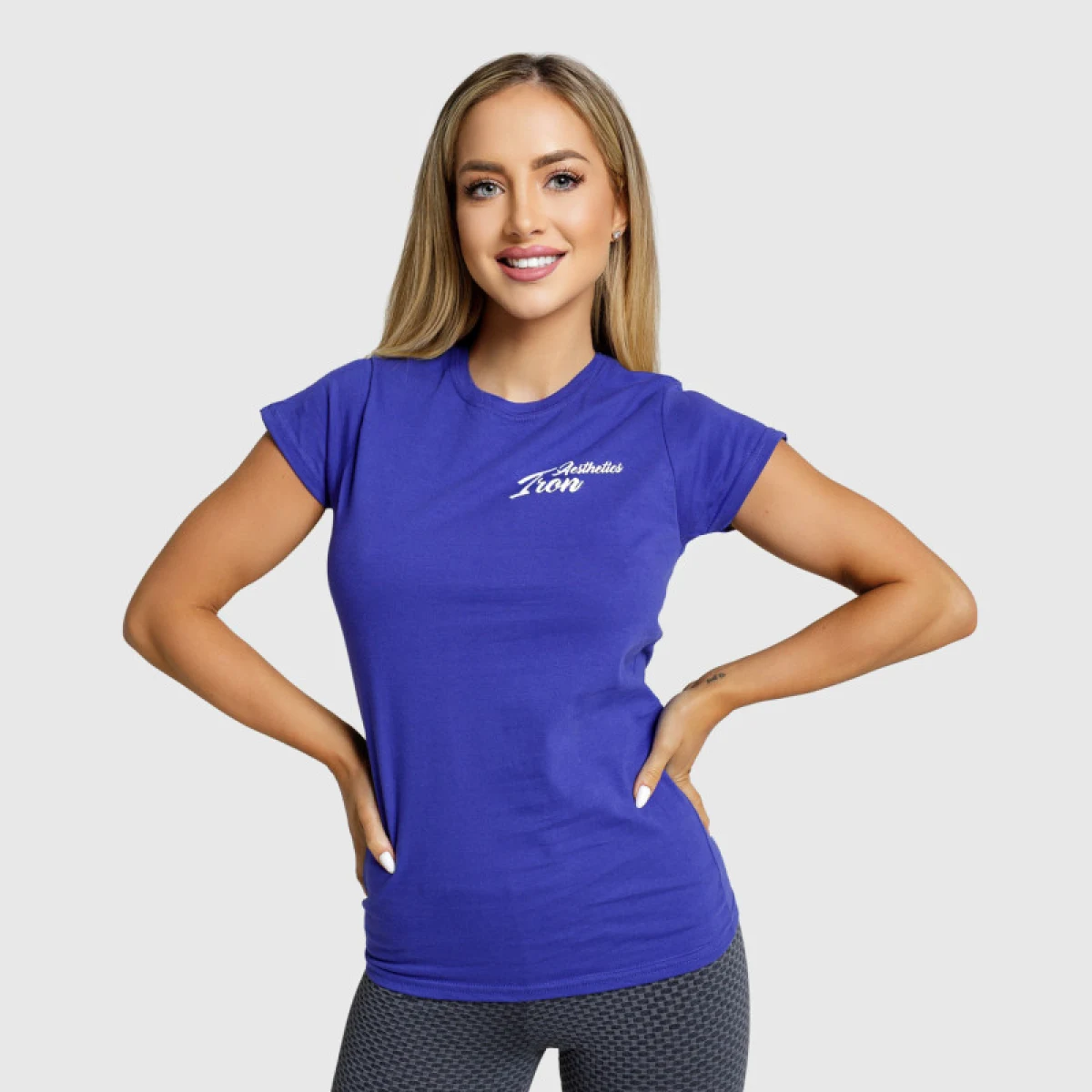 Dámske fitness tričko Iron Aesthetics Fit, modré · záber 4