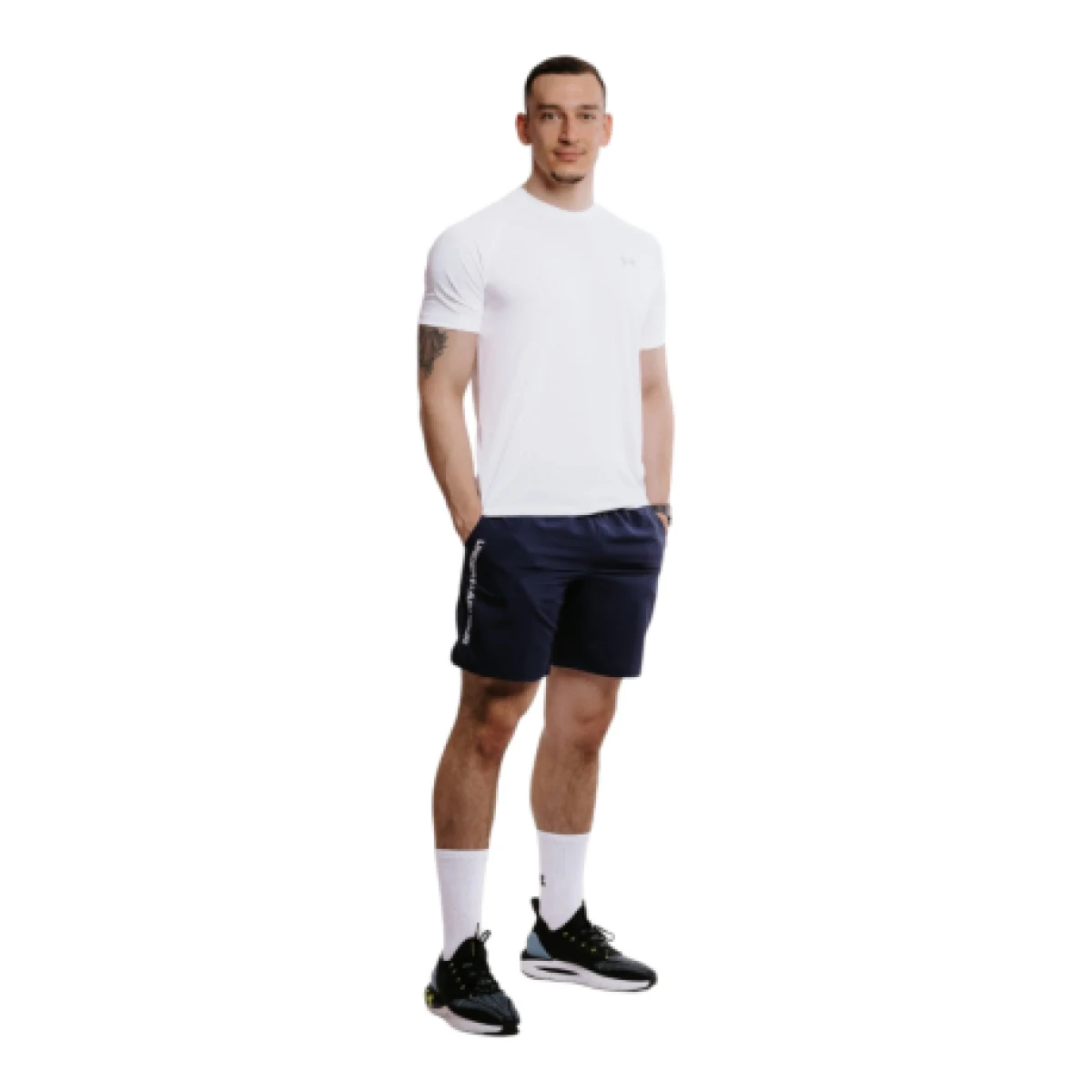 Pánské tréninkové kraťasy UNDER ARMOUR UA Tech Woven Wordmark Short-NVY · záber 1