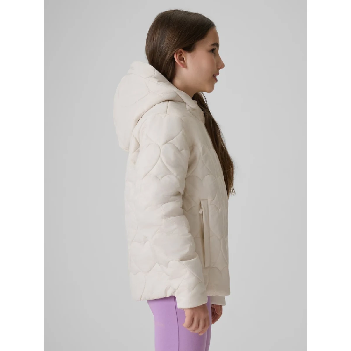 Dievčenská bunda s kapucňou 4F JUNIOR DOWN JACKET F0846-12S-CREME · záber 3