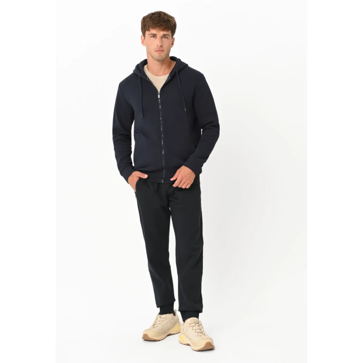 Pánska mikina so zipsom VOLCANO B-LERMO-600-NAVY · záber 4