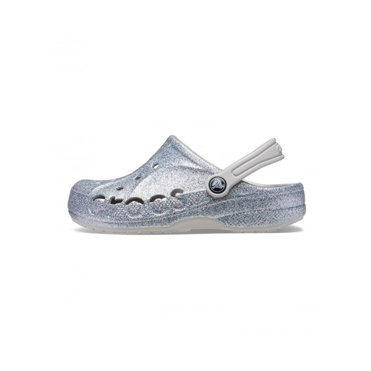 Dívčí kroksy (rekreační obuv) CROCS Baya Glitter Clog T silver · záber 3