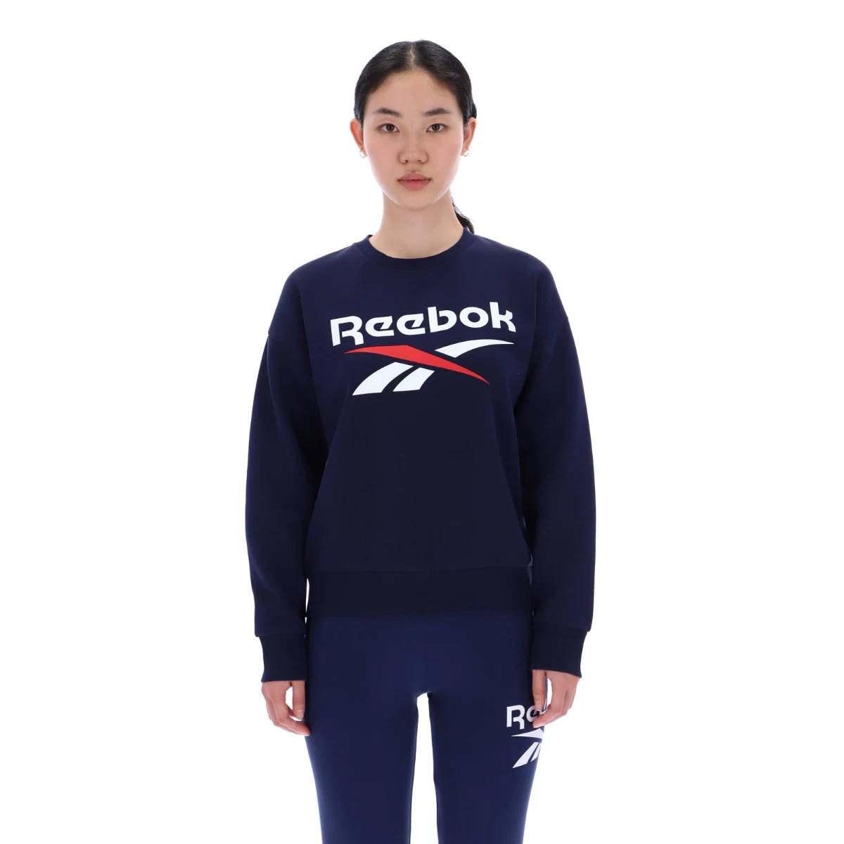 REEBOK Reebok dámska fleecová mikina tmavomodrá L · záber 1