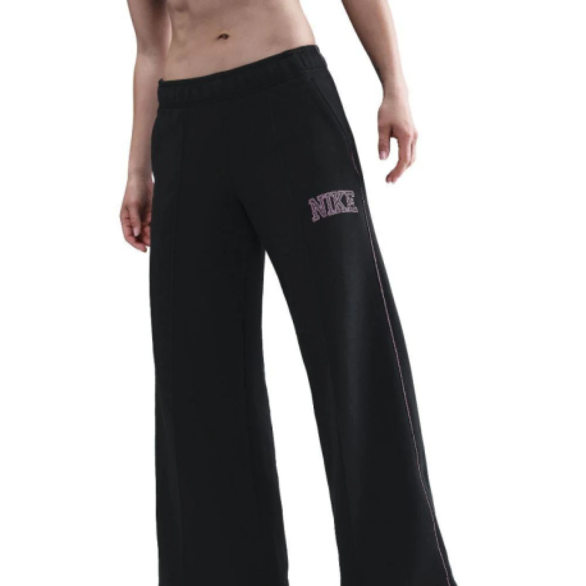 Dámske tepláky NIKE W NSW PHNX FLC LOGO WIDE LEG BLACK · záber 1